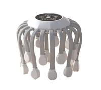 Ujjdwiurgh 20 Têtes de Massage Masseur de Cuir Chevelu Thérapie par la Lumière Rouge Vibrateur Poulpe Grattoir pour la Relaxation Stress Facile à Utiliser (Blanc)