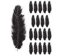 Ujjdwiurgh 20 x Plume d'autruche Naturel 25-30cm Noir Fetes Decoration