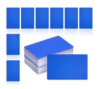Ujjdwiurgh 200 Cartes de Visite Vierges en Métal, 1/64 Pouce D'Épaisseur 3,4 X 2 Pouces, Matériaux de Gravure en Aluminium, Cartes Uniques Bleu Foncé