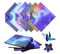 Ujjdwiurgh 200 Feuilles de Papier Origami à Motif D'éToiles de L'Espace Galaxie, Papier Origami Coloré Double Face pour L'Artisanat D'Art (15,2 X 15,2 Cm)