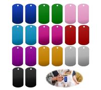 Ujjdwiurgh 20pcs de Métal Emboutissant des Étiquettes en Aluminium Vierges Étiquettes en Métal Multicolores pour L'Estampage, Gravure Trousseau Vierge pour la Gravure