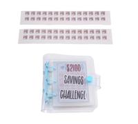 Ujjdwiurgh 2100 Savings Challenge Classeur Money Saving Challenge Mini Budget Classeur PVC Bleu 1 PCS