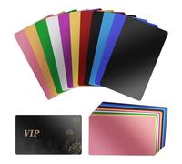 Ujjdwiurgh 220 Pièces Vierges de Gravure, Blancs de Cartes de Visite en Aluminium Coloré, Blancs de Cartes de Visite en Métal Polyvalents, Faciles à Installer et à Utiliser