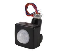 Ujjdwiurgh 220V Mini Capteur Infrarouge Du Corps Humain Capteur de Corps Infrarouge Interrupteur LED LumièRe D'Inondation PIR Capteur de Mouvement RéGlable Noir