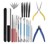 Ujjdwiurgh 23 Pièces Kit D'Outils de Puzzle Métal, Kit D'Outils de Modèle en Métal Comprenant Une Pince,des Outils D'Assistance au Pliage,Une,Une Pince Plate,Une Tige D'Enroulement