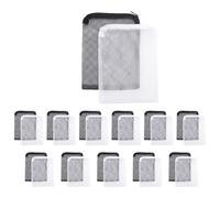 Ujjdwiurgh 24 Pièces de Sac Filtrant D'Aquarium Média Sac Filtrant en Sac en Réutilisable pour Charbon Granulaire, Bioball Blanc et Noir