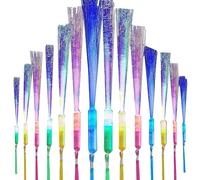 Ujjdwiurgh 24 Pièces en Fibre Lueur Bâtons en Fibre Optique Bâtons Clignotants pour Fête Mariage Halloween Noël