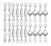 Ujjdwiurgh 24 Pièces Fermoirs et Fermetures Magnétiques pour Collier, Connecteur de Fermoir Magnétique pour, Extension de Bracelet pour la Fabrication de