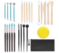 Ujjdwiurgh 24 Pièces Kit d'argile Polymère Outils de Poterie Outils de Sculpture en Argile, Ensemble D'Outils de Pointage de Sculpture, Outils de Pointage