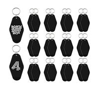 Ujjdwiurgh 24 PièCes Motel Porte-CléS Blancs Vintage HôTel Clé éTiquette Sublimation Blanc Clé éTiquette Suspendus Ornement pour Transfert de Chaleur Vinyle