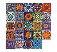 Ujjdwiurgh 24 PièCes SéRies Auto-AdhéSif MosaïQue Brique Tuile 3D Autocollant Cuisine Salle de Bain Stickers Muraux -10X10Cm