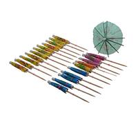 Ujjdwiurgh 24 X Accessoires decoratifs Petits parapluies/ombrelles/parasols en Papier pour Le Cocktail Couleur Random