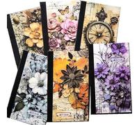 Ujjdwiurgh 240 Pièces de Papier de Scrapbooking de Style Maillard pour Fournitures de Journaux Indésirables, Papier de Découpage de Fleurs Vintage pour Kit de Journalisation