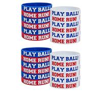 Ujjdwiurgh 24pcs Bracelets en Caoutchouc de Silicone de Baseball PLAY BALL HOME RUN Bracelet pour une Soirée à Thème de Baseball