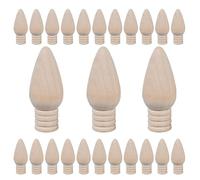 Ujjdwiurgh 25 Pièces D'Ampoules de Noël en Bois, Ornements en Bois Non pour L'Artisanat et la Fourniture D' de Noël, 2 Pouces de Haut, Durables et Faciles à Utiliser