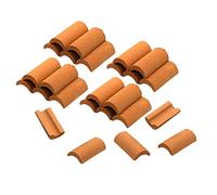 Ujjdwiurgh 25 PièCes SéRies Mini Tuiles de Toit Rouge Modèle Ensemble de Construction Tuiles Miniatures Figurine AméNagement Paysager Bricolage FéE Jardin Accessoires,B