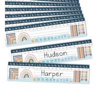 Ujjdwiurgh 25 Plaques Nominatives D'Enseignant Boho pour Salle de Classe de Bureau - Étiquettes Nominatives de Bureau pour Salle de Classe Maternelle, Plaques Nominatives de Bureau D'Étudiant