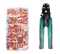 Ujjdwiurgh 250 Pièces Mini Pince à Sertir Multifonction pour Bornes Électriques avec Dénudage de, Coupe, Outil de Sertissage Manuel