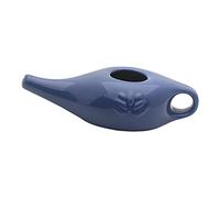 Ujjdwiurgh 250Ml CéRamique Neti Pot Pot de Nettoyage de Nez Pot de Bec ÉTanche pour RinçAge Nasal Nez Lavage et Femmes,Bleu