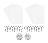 Ujjdwiurgh 260Piece Shrinky Art Film Paper With Keychains Accessoire Heat Shrink Plastic Sheet Kit Silver&White Plastic+Metal pour DIY Handmade Craft