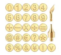 Ujjdwiurgh 28 Pièces Numéro de Pointe de Combustion Du Bois Numéro D'Outil de Combustion Du Bois et de Symboles pour le Bois et Autres Surfaces par Numéro en Bois Installation Facile