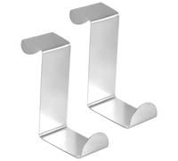 Ujjdwiurgh 2PC Crochet de porte arriere Cintre de vetement d'armoires de cuisine en acier inoxydable Cintre de stockage a Crochets Crochet d'argent