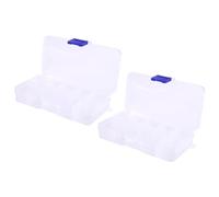 Ujjdwiurgh 2Pcs 10-Slot Portable en Plastique BoîTe de BoîTier de Composant éLectronique