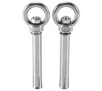 Ujjdwiurgh 2Pcs Boulons à Oeil D'Ancrage de Bouclier de Style Brut en Acier Inoxydable M6 X 82 Mm, Argent