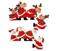 Ujjdwiurgh 2PCS Christmas Decorations : Décorations de Noël en Bois pour la Porte et Le Cadre de Porte, avec Le Père Noël