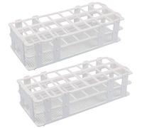 Ujjdwiurgh 2PièCes SéRies Support de Tube à Essai en Plastique 24 Trous Support de Tube à Essai de Laboratoire pour Tubes à Essai de 25 Mm, DéTachable, Blanc