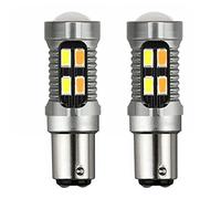 Ujjdwiurgh 2X LumièRe LED Double Couleur Ampoule 1157 BAY15D P21/5W 5630 20SMD Canbus Frein de Voiture Feu de Recul Clignotant Blanc A