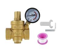Ujjdwiurgh 3/4 Pouces DN20 Laiton Régulateur de Pression D'Eau Vanne Réducteur de Pression D'Eau Régulateur Réglable Soupape de Décharge Jauge