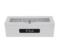 Ujjdwiurgh 3 Compartiments Bambou SystèMe Sachet de Thé BoîTe de Rangement Organisateur de BoîTe à Thé Organisateur Bois Sucre Paquet Conteneur