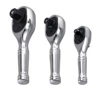 Ujjdwiurgh 3 Mini Clés à Cliquet 1/4 1/2 3/8 Clé à Cliquet Double Tête Multifonctionnelle 72 Dents Clé à Cliquet à Dégagement