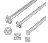 Ujjdwiurgh 3 Outils D'Estampage du Cuir, 3 Styles D'Outils de Sculpture sur Cuir, Ensemble de Poinçons pour Travailler de Gaufrage du Métal