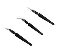 Ujjdwiurgh 3 PièCes Antistatique Inverse en CéRamique Pince à éPiler IC SMD SMT Inverse Pince à éPiler RéSistant à la Chaleur 1000 DegréS Outils à Main Noir