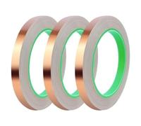 Ujjdwiurgh 3 Pièces de de Cuivre (1/2 Pouce X 66 Pieds) de Cuivre avec Conducteur Double Face pour Guitare et Blindage, Artisanat