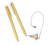 Ujjdwiurgh 3 Pièces de Divination en Cuivre et Pendule de Radiesthésie de Divination Paranormales Rétractables en Cuivre avec Poignée en Cuivre