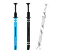 Ujjdwiurgh 3 Pièces en Acier Inoxydable 4 Griffes Outil de Ramassage pour Petites Pièces Extracteur de Métal Puces IC Extracteur de Métal Griffe Support de Ramassage