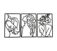 Ujjdwiurgh 3 pièces en métal minimaliste abstrait femme art mural dessin ligne art mural ligne simple femme décoration murale suspendue facile à utiliser 33 x 22 cm