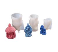 Ujjdwiurgh 3 Pièces Mini Moule à Bougie en Silicone Abstrait de la Sainte Famille pour les Fêtes de Mariage, de Noël et de Vacances