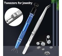Ujjdwiurgh 3 Pièces Piercing Ball Grabber-Tool 2 Pack 4 Griffe Outil de Ramassage de Bijoutier et 1 Pack Pince à Épiler de Bijoutier en Acier Inoxydable