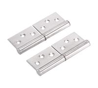 Ujjdwiurgh 3 Pouces Argenté en Acier Inoxydable CharnièRe de Drapeau de Porte de FenêTre Rotative à 360 DegréS 2 PièCes