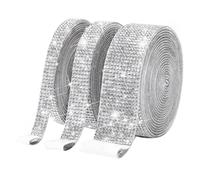 Ujjdwiurgh 3 Rouleaux de de Diamant Auto-Adhésif en Strass Cristal - Rouleau D'Autocollants en Diamant Scintillant pour Bricolage avec Strass de 2 Mm, Installation Facile
