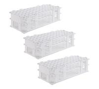 Ujjdwiurgh 3 Supports de Tubes à Essai en Plastique, 60 Trous, pour Tubes à Essai de 16 Mm, Blanc, Porte-Tubes à Essai de Laboratoire DéTachable (60 Trous)