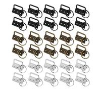 Ujjdwiurgh 30 Pièces de Kit de Matériel de Porte-Clés de 32 mm Conviennent Aux Outils de Bricolage de Porte-Clés de Lanière de Serrage de Poignet Durables