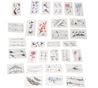 Ujjdwiurgh 30 PièCes/Ensemble Autocollant de Tatouage Temporaire Foncé Sexy Tatouage Temporaire ImperméAble Faux Autocollant de Tatouage