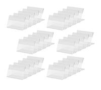 Ujjdwiurgh 30 Pièces Mini Support D'Affichage Acrylique 7x4 cm Horizontal Incliné en Forme de L Acrylique Nom Carte