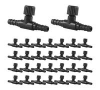 Ujjdwiurgh 30 PièCes Vanne de RéServoir de Poissons à 2 Ports Vanne de Commande de Pompe à Air en Plastique Vanne de Commande en Forme de T pour Aquarium