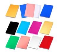Ujjdwiurgh 300 Pièces de Cartes de Visite en Métal Vierges, 3,4 X 2,2 Pouces, Gravure sur Feuille D'Aluminium Polyvalente, Vierges Colorées à Faire Soi-Même pour Graveur CNC